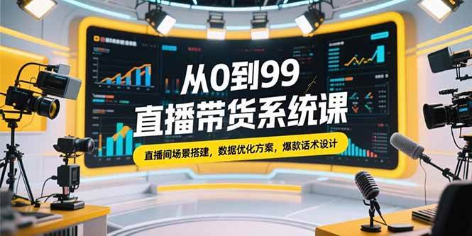 （15362期）从0到99直播带货系统课，直播间场景搭建，数据优化方案，爆款话术设计-宅客基地