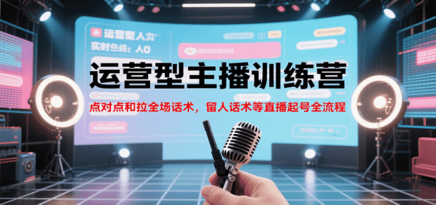 运营型主播训练营，点对点和拉全场话术，留人话术等直播起号全流程（更新7月）-宅客基地