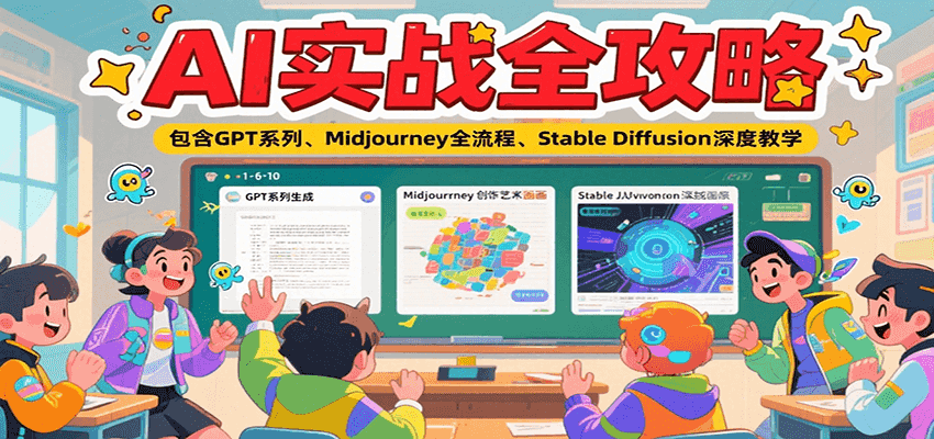 AI实战全攻略，包含GPT系列、Midjourney全流程、Stable Diffusion深度教学-宅客基地