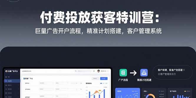（15426期）付费投放获客特训营：巨量广告开户流程，精准计划搭建，客户管理系统-宅客基地