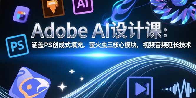 （15469期）Adobe AI设计课：涵盖PS创成式填充，萤火虫三核心模块，视频音频延长技术-宅客基地