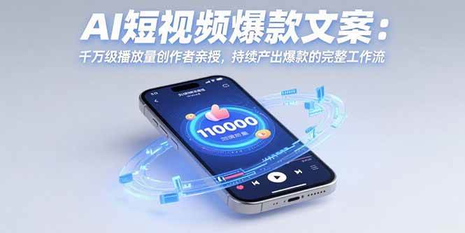 （15569期）AI短视频爆款文案：千万级播放量创作者亲授，持续产出爆款的完整工作流-宅客基地