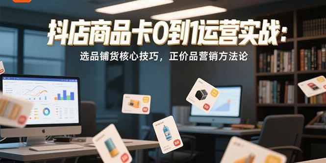 （15329期）抖店商品卡0到1运营实战：选品铺货核心技巧，正价品营销方法论-宅客基地