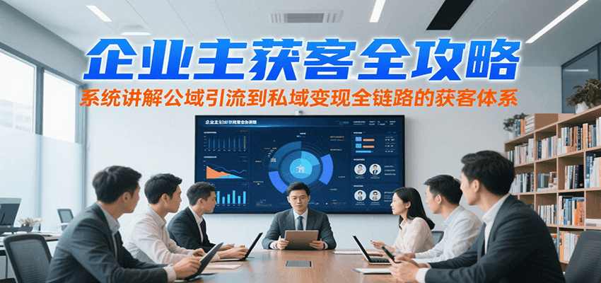 企业主获客全攻略，系统讲解公域引流到私域变现全链路的获客体系-宅客基地