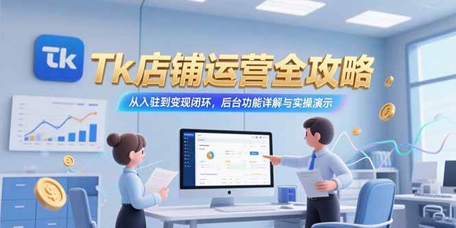 （15345期）Tk店铺运营全攻略，从入驻到变现闭环，后台功能详解与实操演示-宅客基地