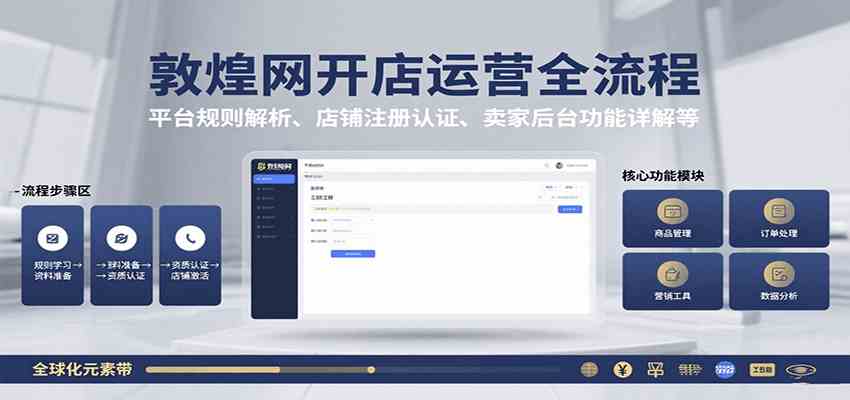 敦煌网开店运营全流程：平台规则解析、店铺注册认证、卖家后台功能详解等-宅客基地