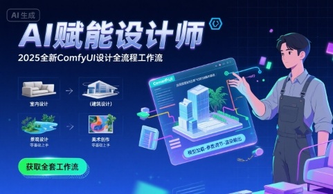 AI赋能设计师， 2025全新comfyui设计全流程工作流 ，室内-建筑-景观-美术，零基础直接上手-宅客基地