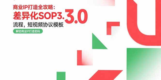 （15486期）商业IP打造全攻略：差异化SOP3.0流程，短视频协议模板，婚恋项目实战案例-宅客基地