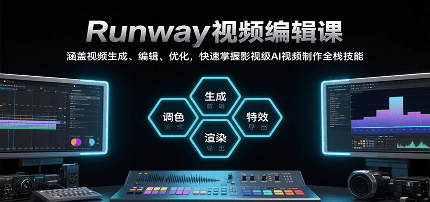 Runway视频编辑课，涵盖视频生成、编辑、优化，快速掌握影视级AI视频制作全栈技能-宅客基地