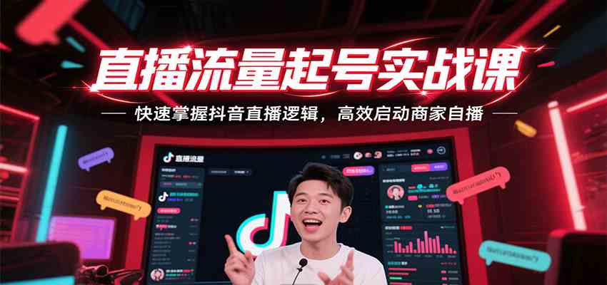 直播流量起号实战课，快速掌握抖音直播逻辑，高效启动商家自播-宅客基地