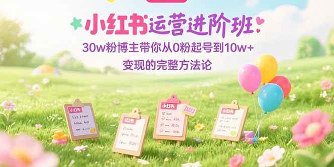 （15318期）小红书运营进阶班：30w粉博主带你从0粉起号到10w+变现的完整方法论-宅客基地