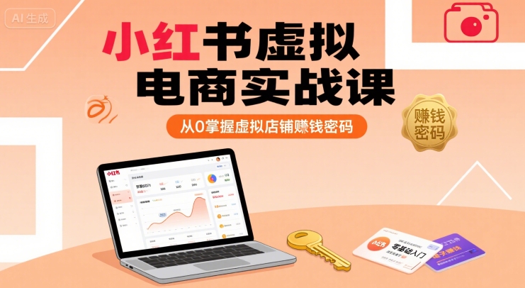 小红书虚拟电商实战课，从0掌握虚拟店铺賺钱密码-宅客基地