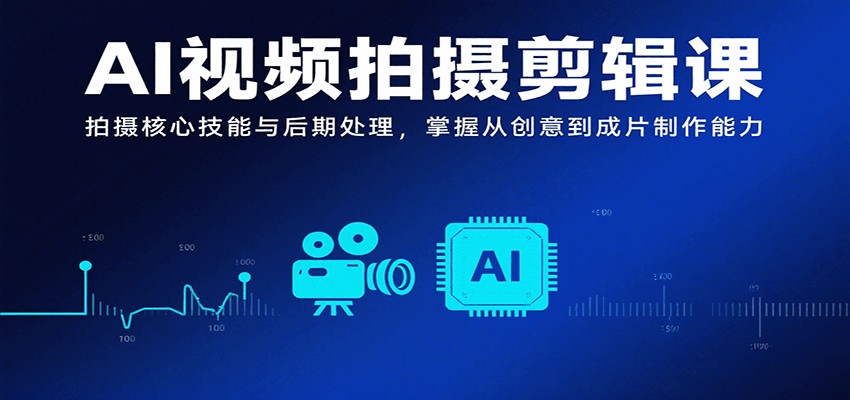 AI视频拍摄剪辑课，拍摄核心技能与后期处理，掌握从创意到成片制作能力-宅客基地