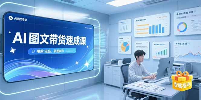 （15416期）AI图文带货速成课，养号引流秘籍，爆款选品策略，美图制作全流程-宅客基地