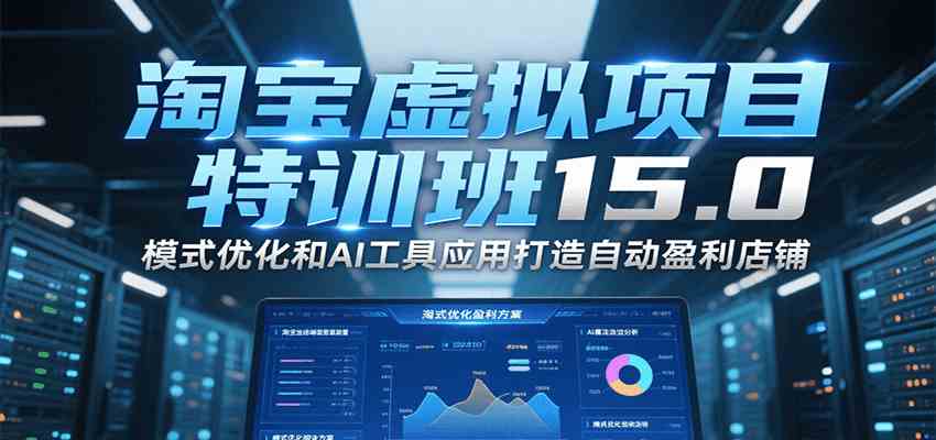 淘宝虚拟项目特训班15.0，模式优化和AI工具应用打造自动盈利店铺-宅客基地