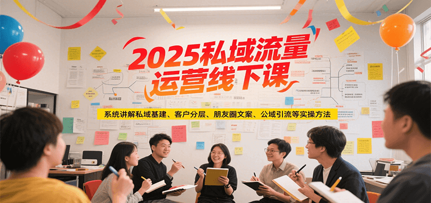 2025私域流量运营线下课，系统讲解私域基建/客户分层/朋友圈文案/公域引流等实操方法-宅客基地