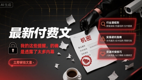 最新付费文：我的这些提醒，的确是透露了太多内幕-宅客基地