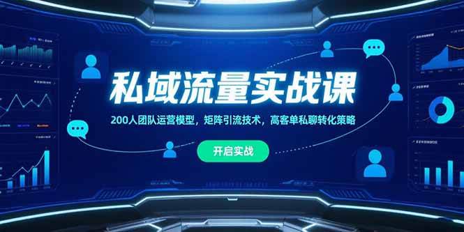 （15403期）私域流量实战课，200人团队运营模型，矩阵引流技术，高客单私聊转化策略-宅客基地
