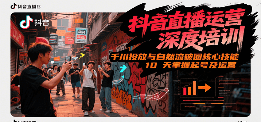 抖音直播运营深度培训，千川投放与自然流核心技能，10天掌握起号及运营(6-7月新课)-宅客基地