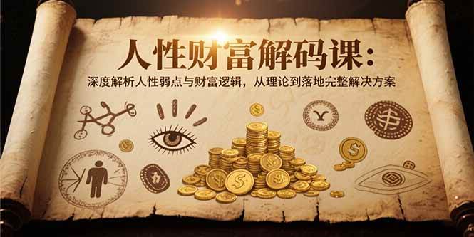 （15434期）人性财富解码课6.0：深度解析人性弱点与财富逻辑，理论到落地完整解决方案-宅客基地