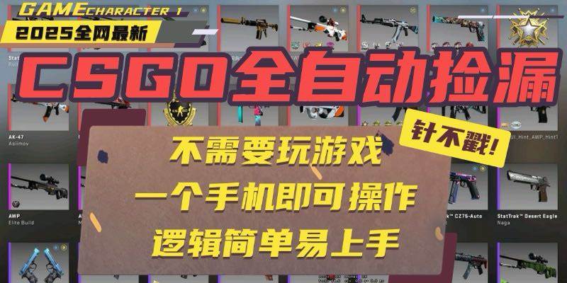 （15679期）CSGO自动捡漏项目，最新玩法，不用挂机不用玩游戏，一个手机即可操作。…-宅客基地