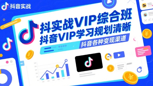 抖音实战VIP综合班，抖音VIP学习规划请晰抖音各种变现渠道-宅客基地