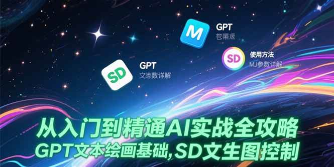 （15309期）从入门到精通AI实战全攻略，GPT文本绘画基础，MJ参数详解，SD文生图控制-宅客基地