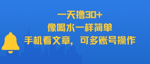 一天撸30+，像喝水一样简单，手机看文章，可多账号操作-宅客基地