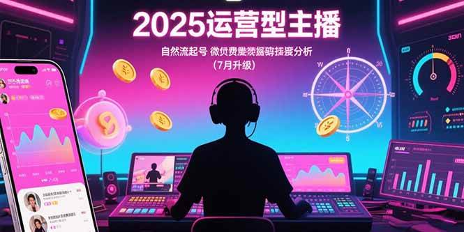 （15508期）2025运营型主播：自然流起号，微付费投放技巧，罗盘数据深度解析(7月更新)-宅客基地
