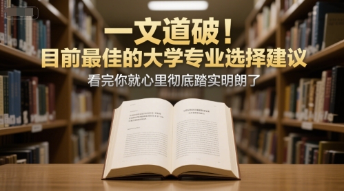 付费文章：一文道破！目前最佳的大学专业选择建议，看完你就心里彻底踏实明朗了-宅客基地