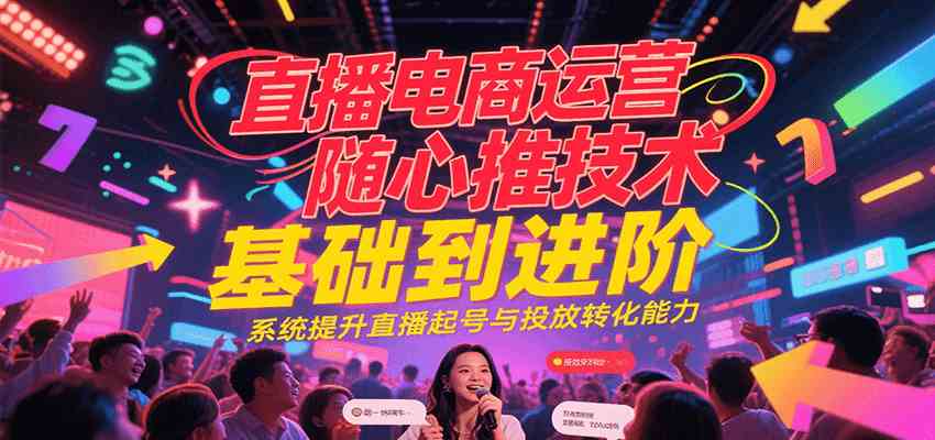 直播电商运营随心推投放技术基础到进阶，系统提升直播起号与投放转化能力-宅客基地
