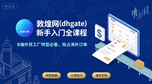 敦煌网(dhgate)新手入门全课程，B端外贸工厂转型必看，抢占海外订单-宅客基地