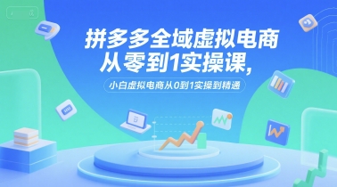 拼多多全域虚拟电商从零到1实操课，小白虚拟电商从0到1实操到精通-宅客基地