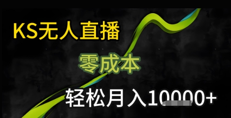 KS无人直播25年最新玩法，只需一部手机，轻松月入1W+【揭秘】-宅客基地