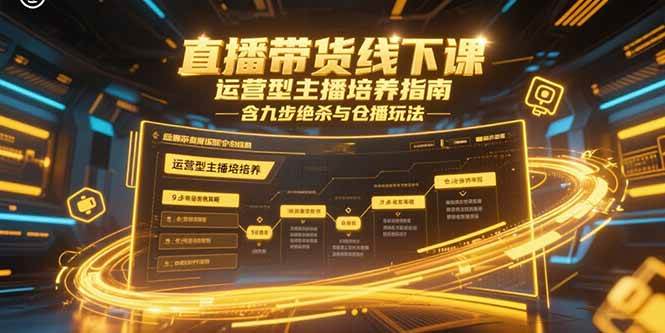 （15281期）直播带货线下课，运营型主播培养指南，含九步绝杀与仓播玩法-宅客基地