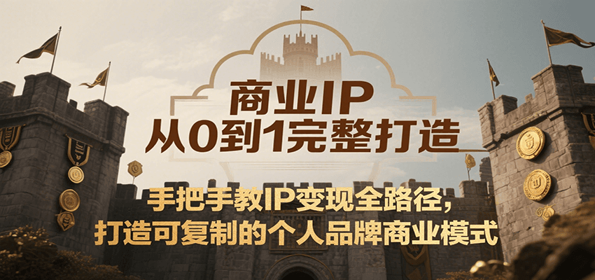 商业IP从0到1完整打造，手把手教IP变现全路径，打造可复制的个人品牌商业模式-宅客基地