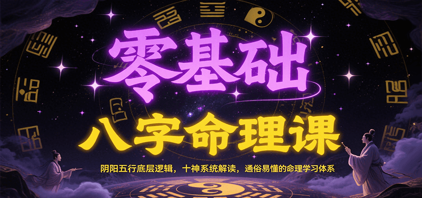零基础八字命理课：阴阳五行底层逻辑，十神系统解读，通俗易懂的命理学习体系-宅客基地