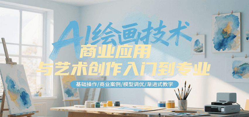AI绘画技术商业应用与艺术创作入门到专业，基础操作/商业案例/模型调优/渐进式教学-宅客基地