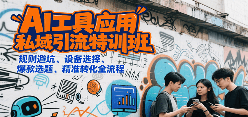 AI工具应用私域引流特训班，规则避坑、设备选择、爆款选题、精准转化全流程-宅客基地