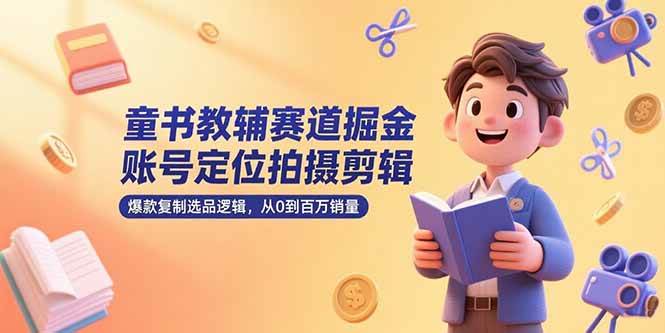 （15326期）童书教辅赛道掘金，账号定位拍摄剪辑，爆款复制选品逻辑，从0到百万销量-宅客基地