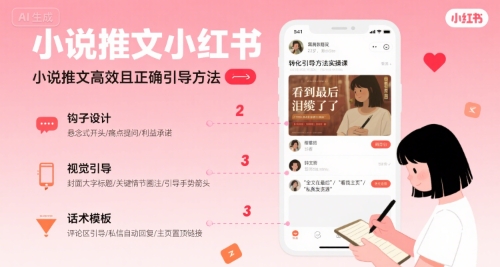 小说推文小红书高转化引导方法实操课，小说推文高效且正确引导方法-宅客基地