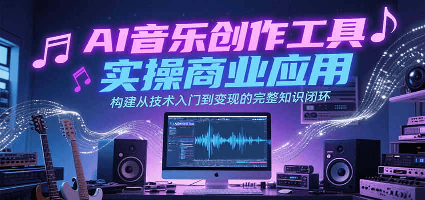 AI音乐创作工具实操商业应用，构建从技术入门到变现的完整知识闭环-宅客基地