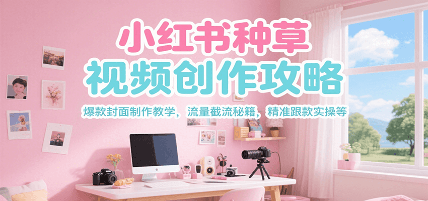 小红书种草视频创作攻略，爆款封面制作教学 ，流量截流秘籍 ，精准跟款实操等-宅客基地