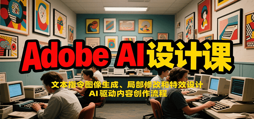 Adobe AI设计课：文本指令图像生成、局部修改和特效设计，AI驱动内容创作流程-宅客基地