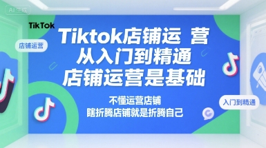 Tiktok店铺运营从入门到精通，店铺运营是基础，不懂运营店铺，瞎折腾店铺就是折腾自己-宅客基地