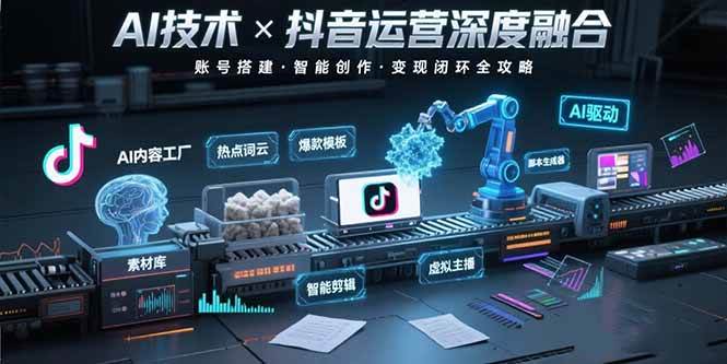 （15630期）AI技术与抖音运营的深度融合应用：涵盖账号搭建、内容创作、收益变现等-宅客基地