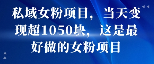 私域女粉项目，当天变现超1k，这是最好做的女粉项目，可放大操作-宅客基地