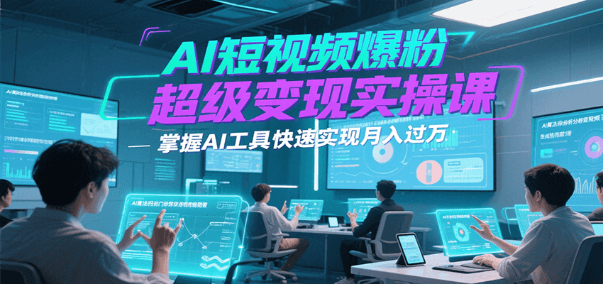 AI短视频爆粉超级变现实操课，掌握AI工具快速实现月入过万-宅客基地