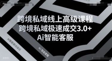 跨境私域线上高级课程，跨境私域极速成交3.0+Ai智能客服-宅客基地