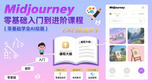 midjourney零基础入门到进阶课程，零基础学会AI绘画-宅客基地